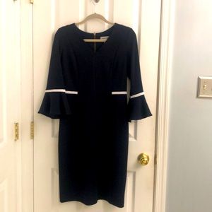 Beautiful black and white dress.